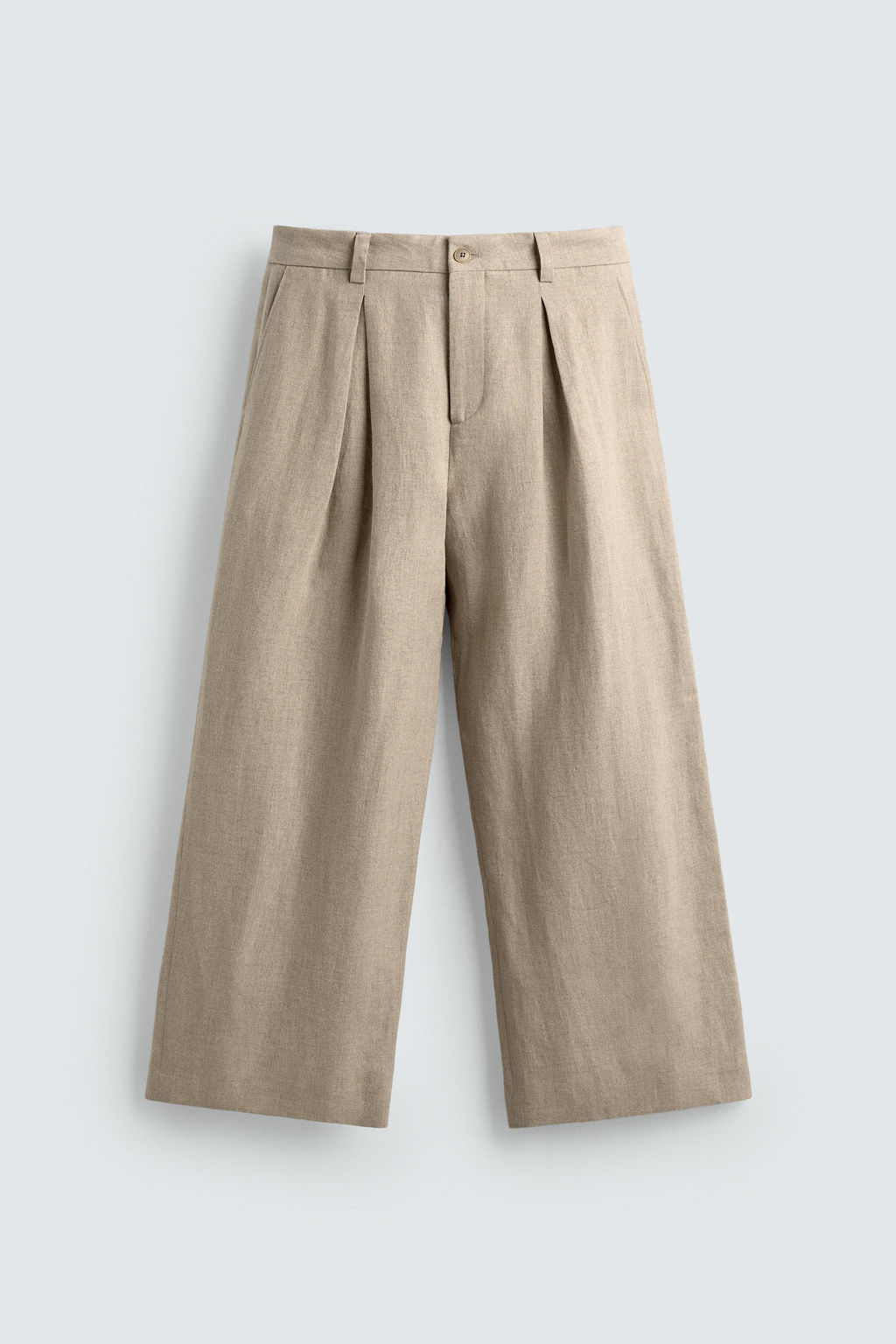 PANTAL?N PLIEGUES TRAJE RELAXED FIT / Beige claro