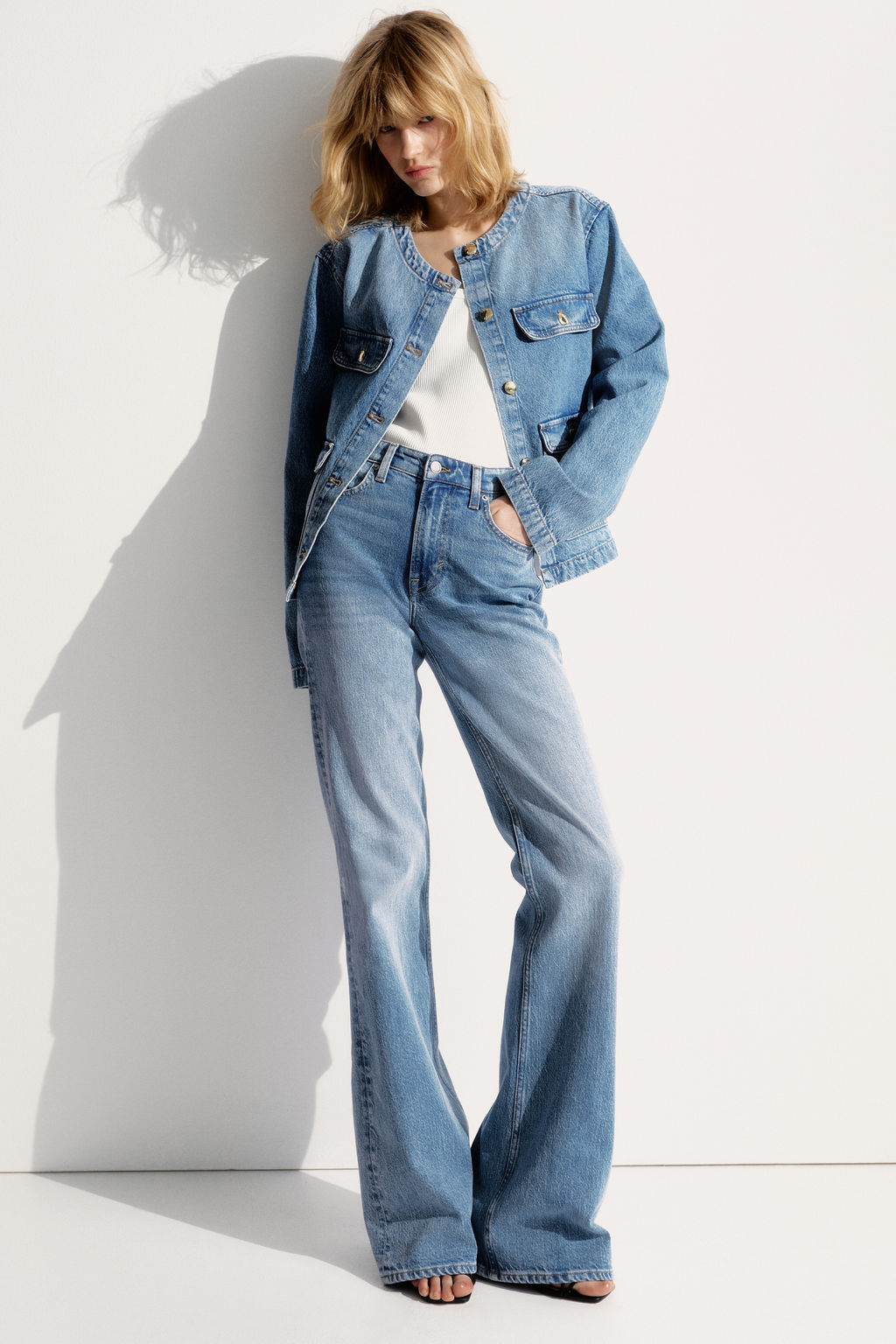 Chaqueta denim sin cuello - H&m фото 6
