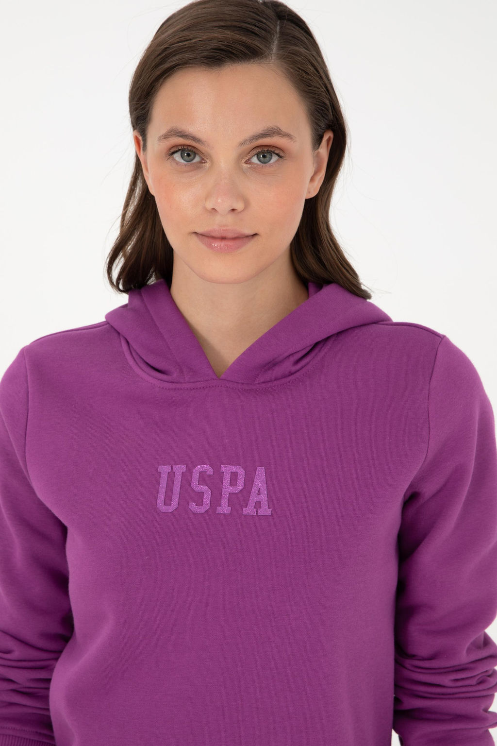 Женский фиолетовый базовый свитшот Неожиданная скидка в корзине - U.s. polo assn фото 2