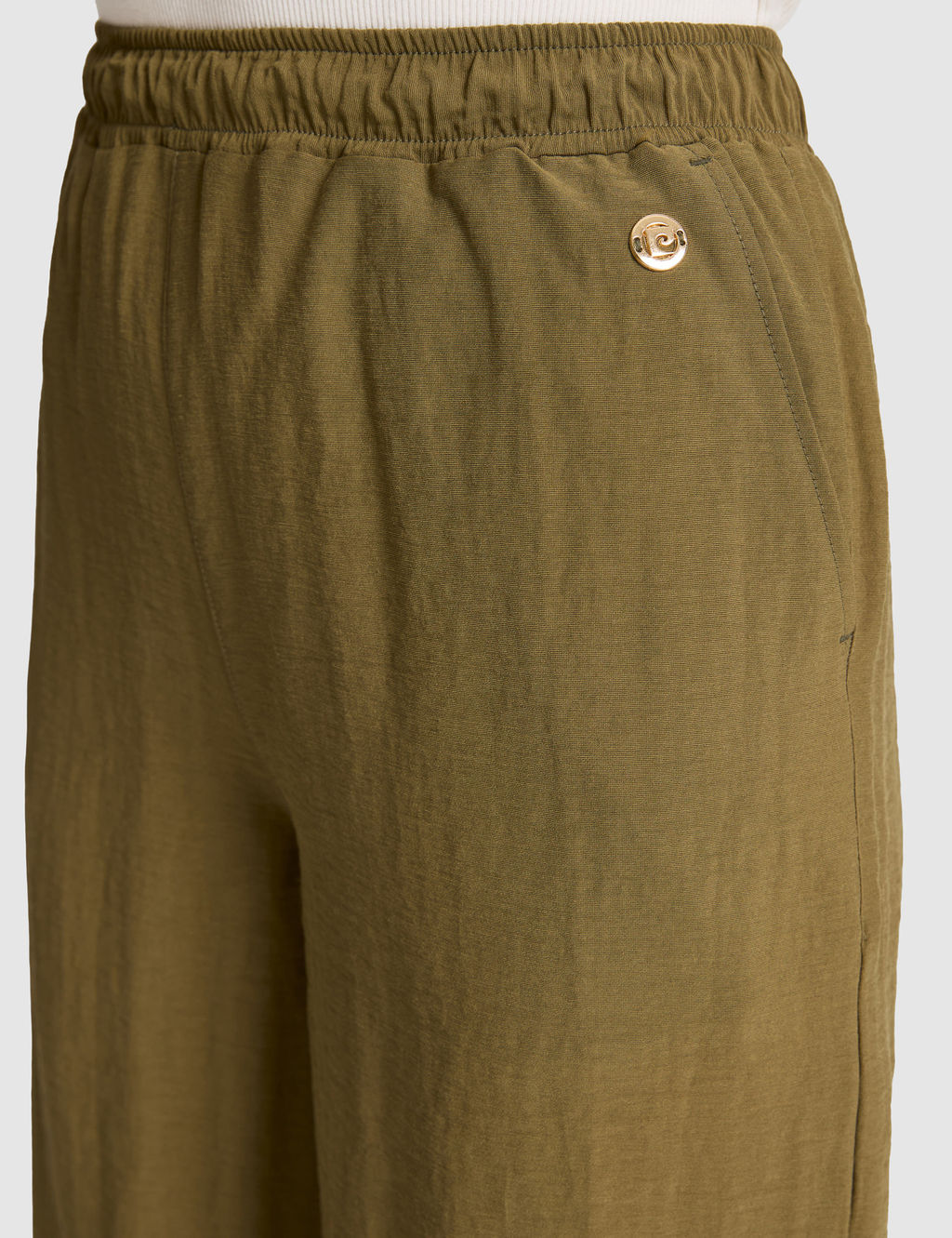 Haki Loose Fit Kanvas Pantolon