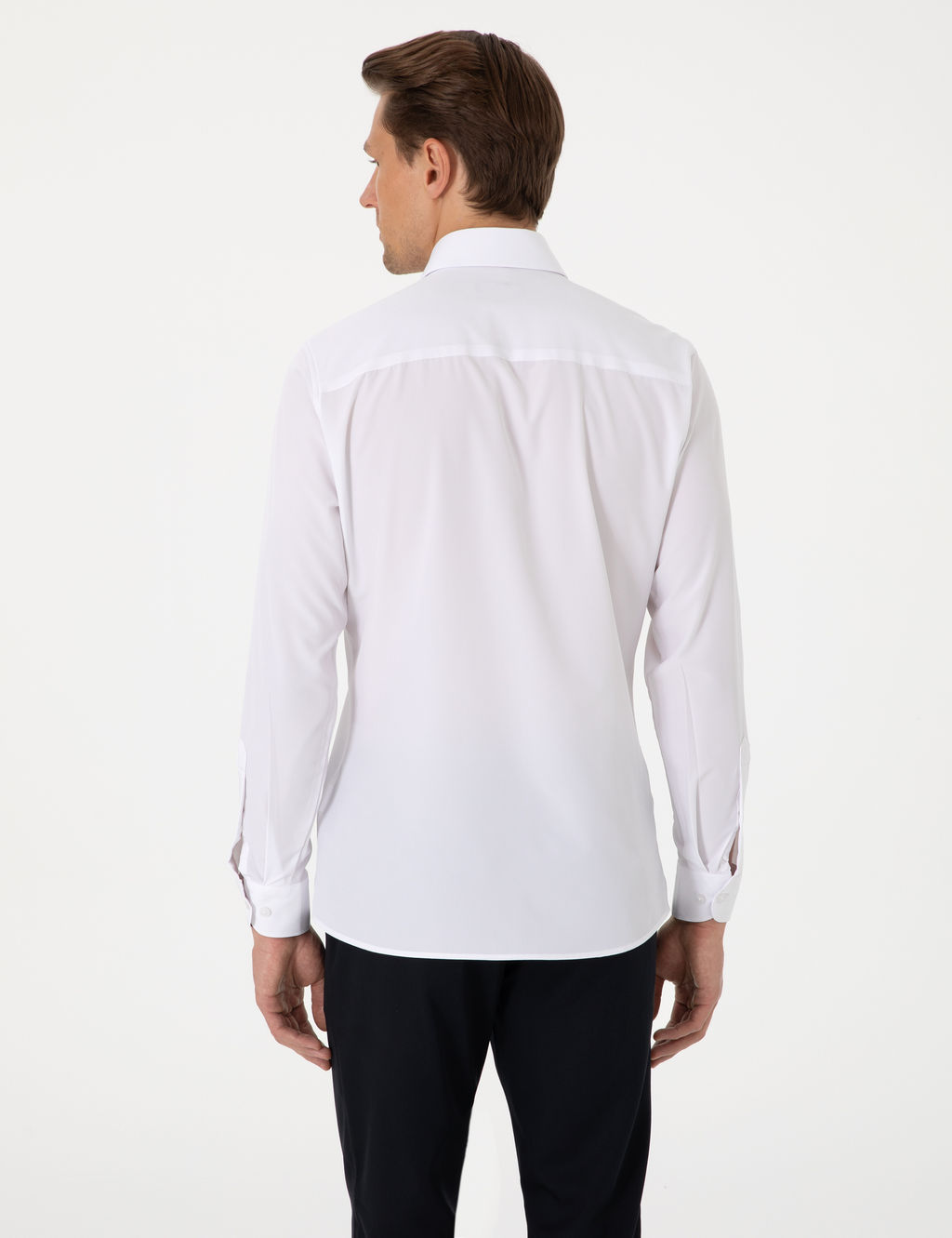 Beyaz Ekstra Slim Fit Uzun Kollu G_mlek