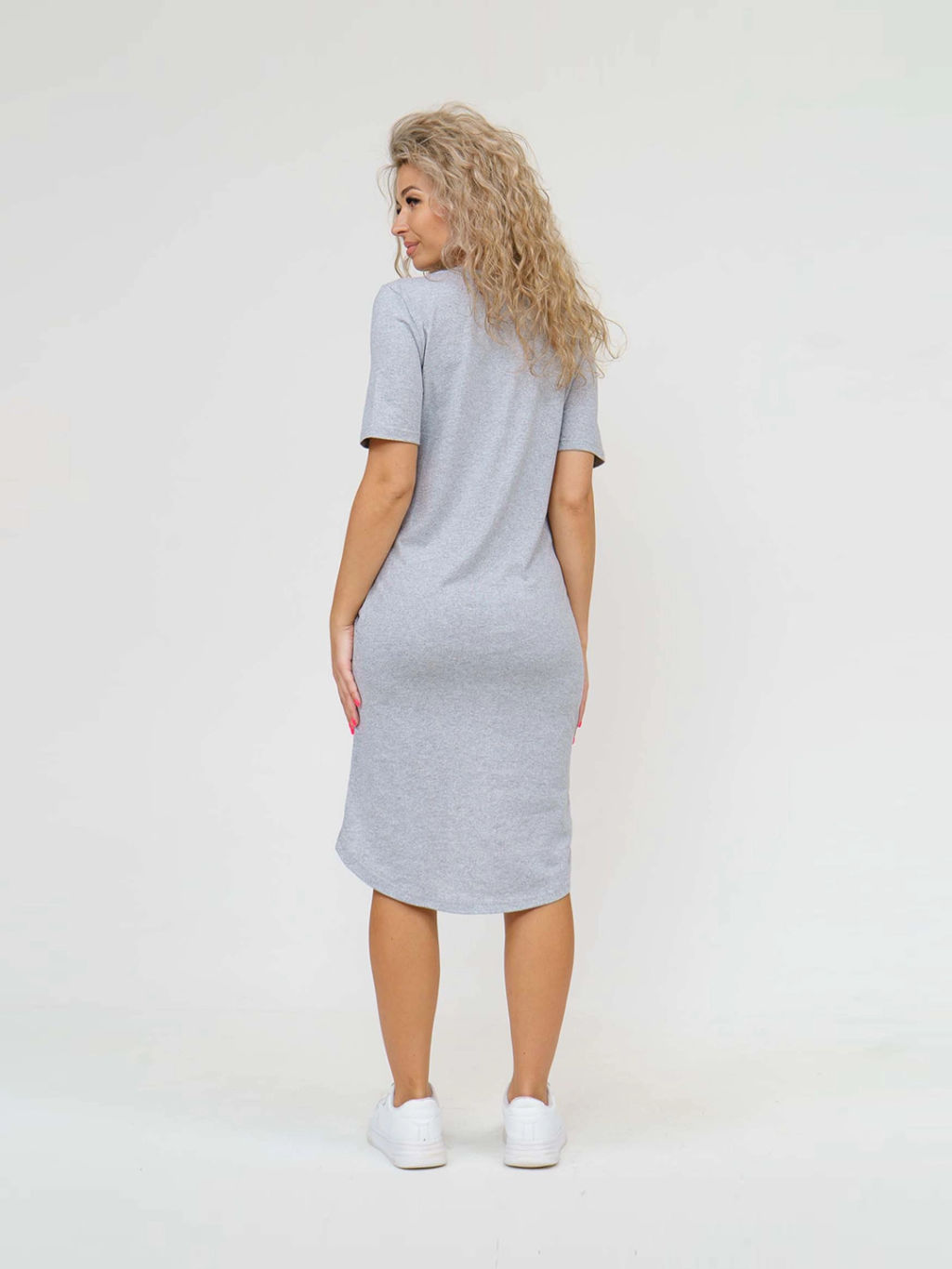 Платье женское, цвет серый черный