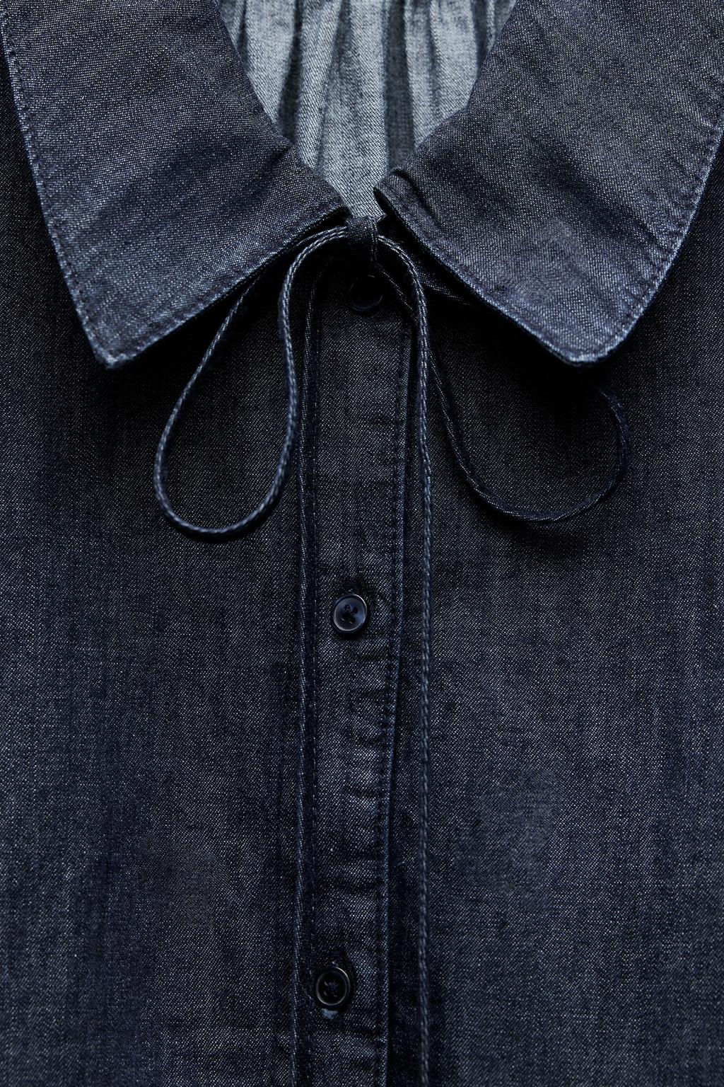 DENIM PETER PAN COLLAR SHIRT - Zara фото 9