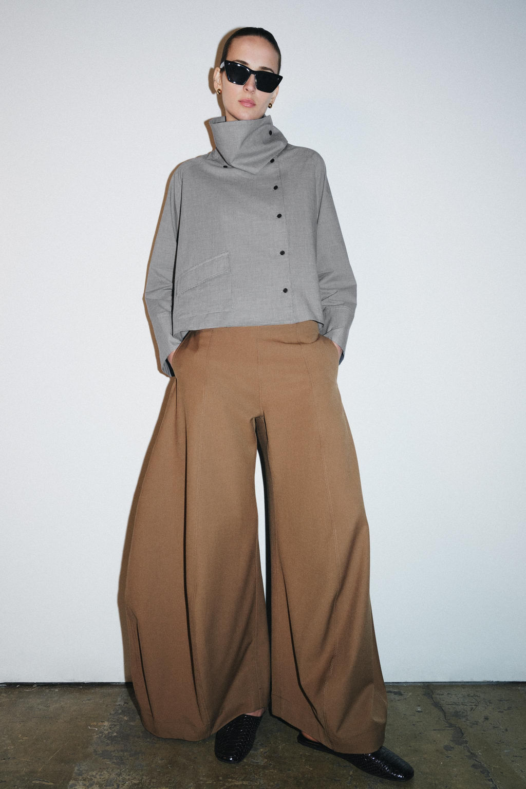 ZW COLLECTION VOLUME WIDE-LEG TROUSERS - Zara фото 9