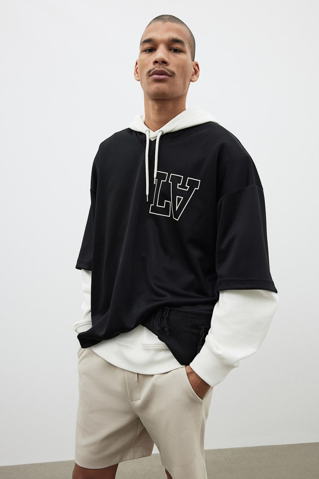 Camiseta de malla con estampado Oversized Fit - H&m фото 3