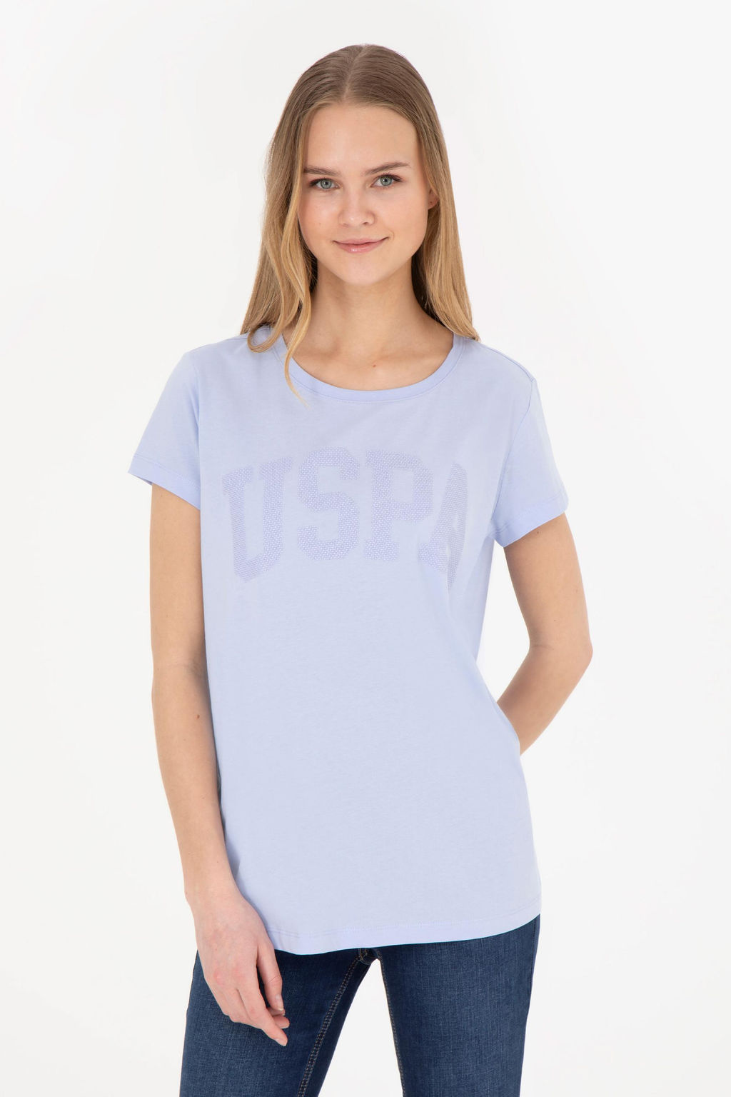 Женская синяя базовая футболка - U.s. polo assn фото 3