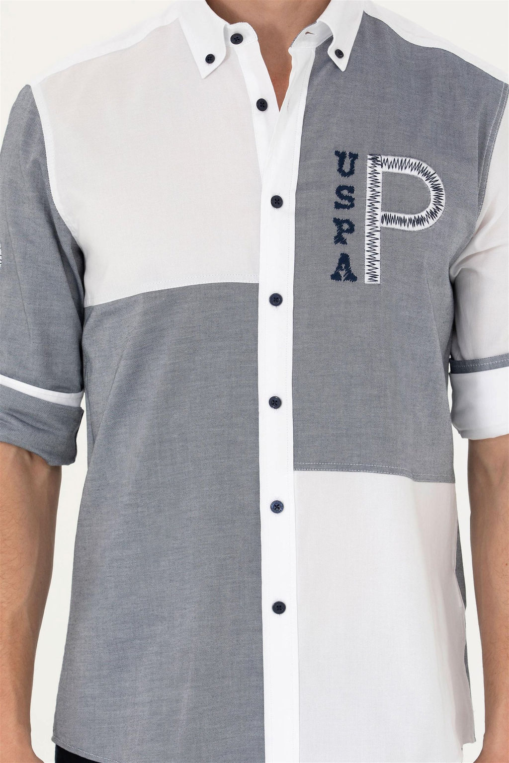 Мужская темно-синяя рубашка с длинным рукавом - U.s. polo assn фото 6