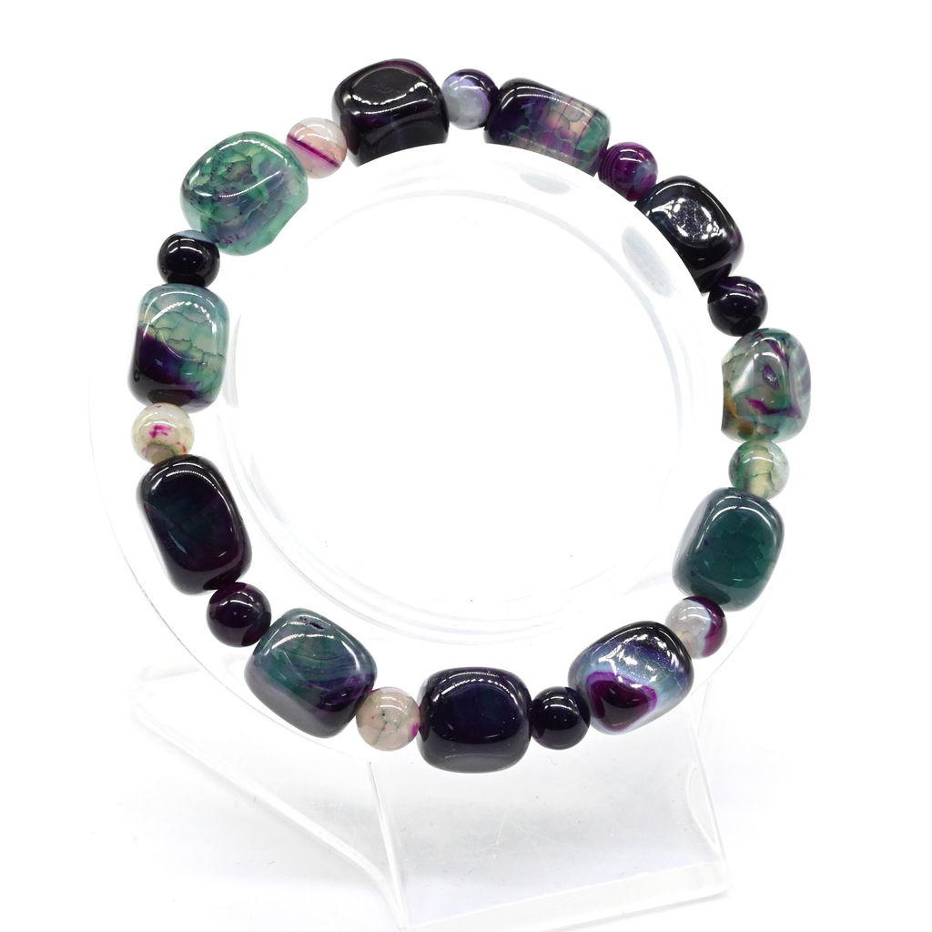 Браслет из агата тонированного прямоугольник 9*12мм цв.флюорит