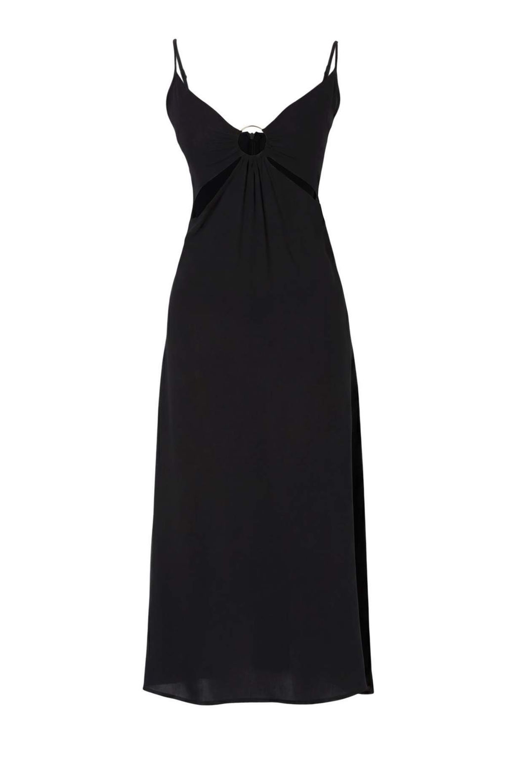 Siyah Dokuma Cut Out Detayl_ Maxi Plaj Elbise TBESS24EL00127 - Trendyolmilla фото 4