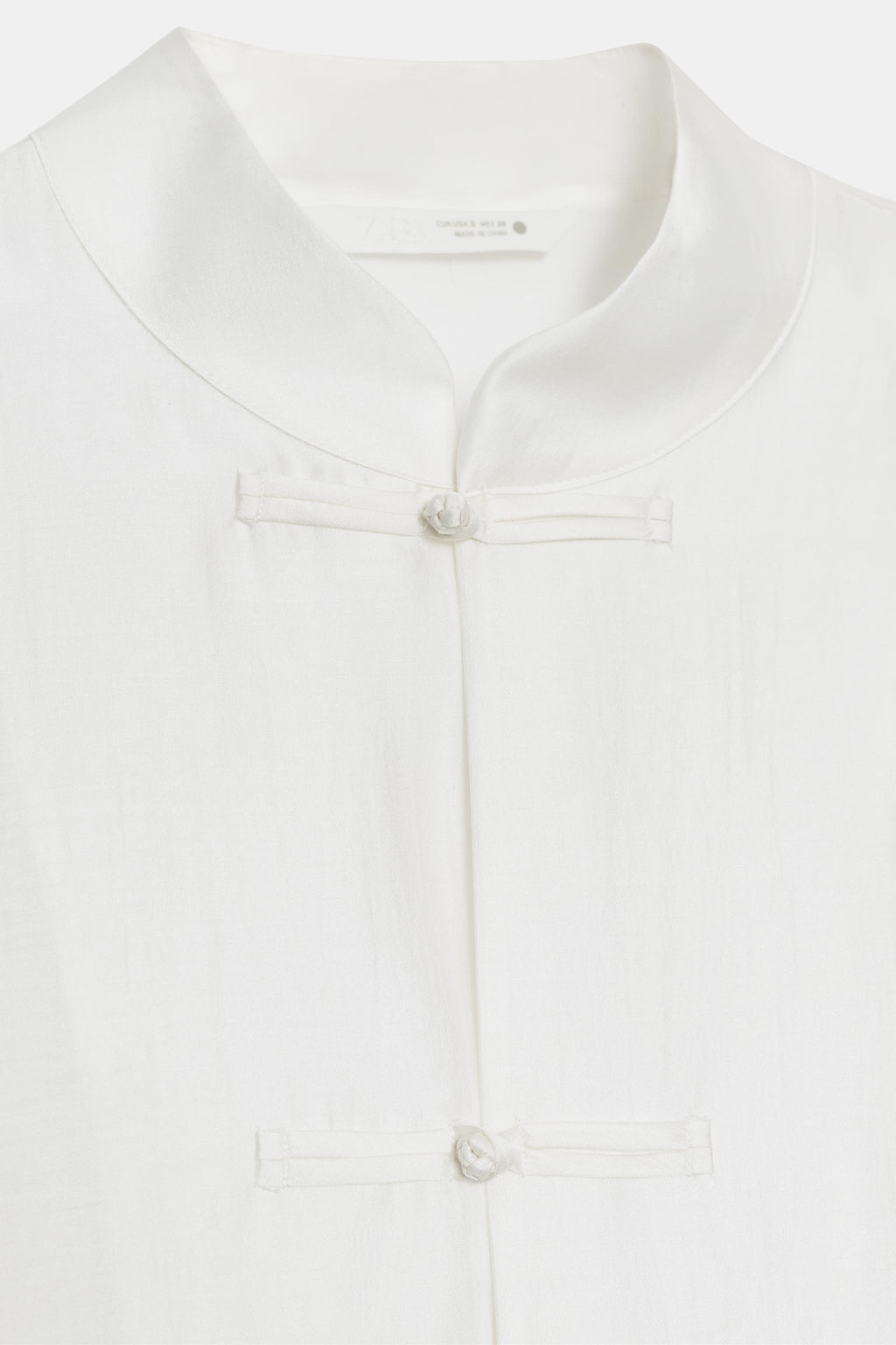 CAMISA SATINADA ALAMARES ZW COLLECTION / Blanco