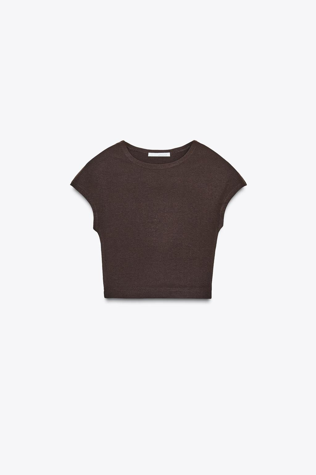 COTTON MODAL CROP T-SHIRT - Zara фото 4