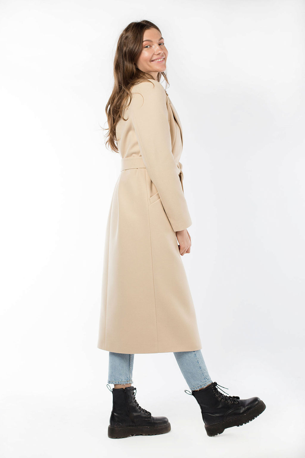 01-09337 Пальто женское демисезонное (пояс) - El podio фото 3