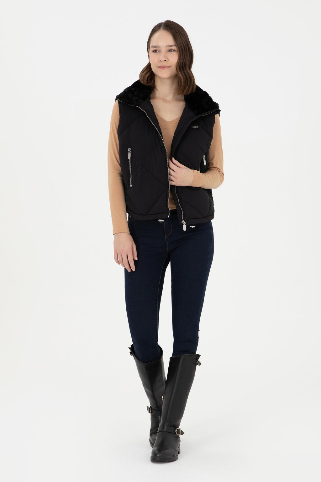 Женский черный жилет - U.s. polo assn фото 4