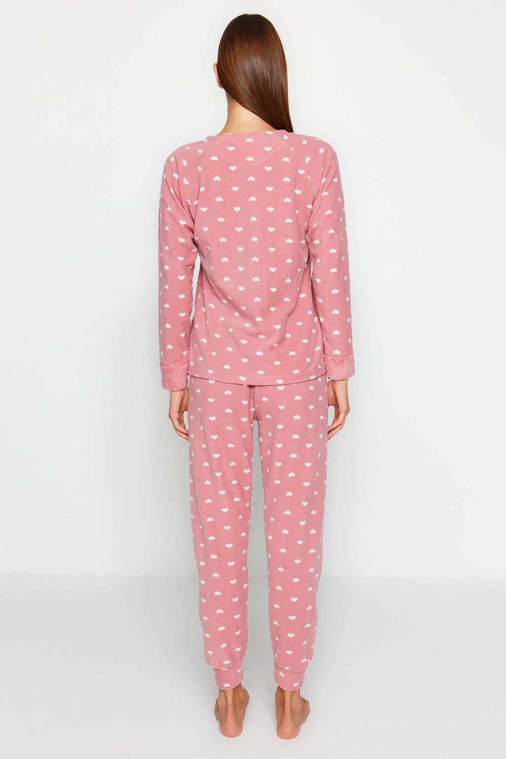 Trendyolmilla Lila 3lu Kalpli Uyku Bantl? Polar K?sl?k Orme Pijama Tak?m? THMAW21PT0666 фото 16