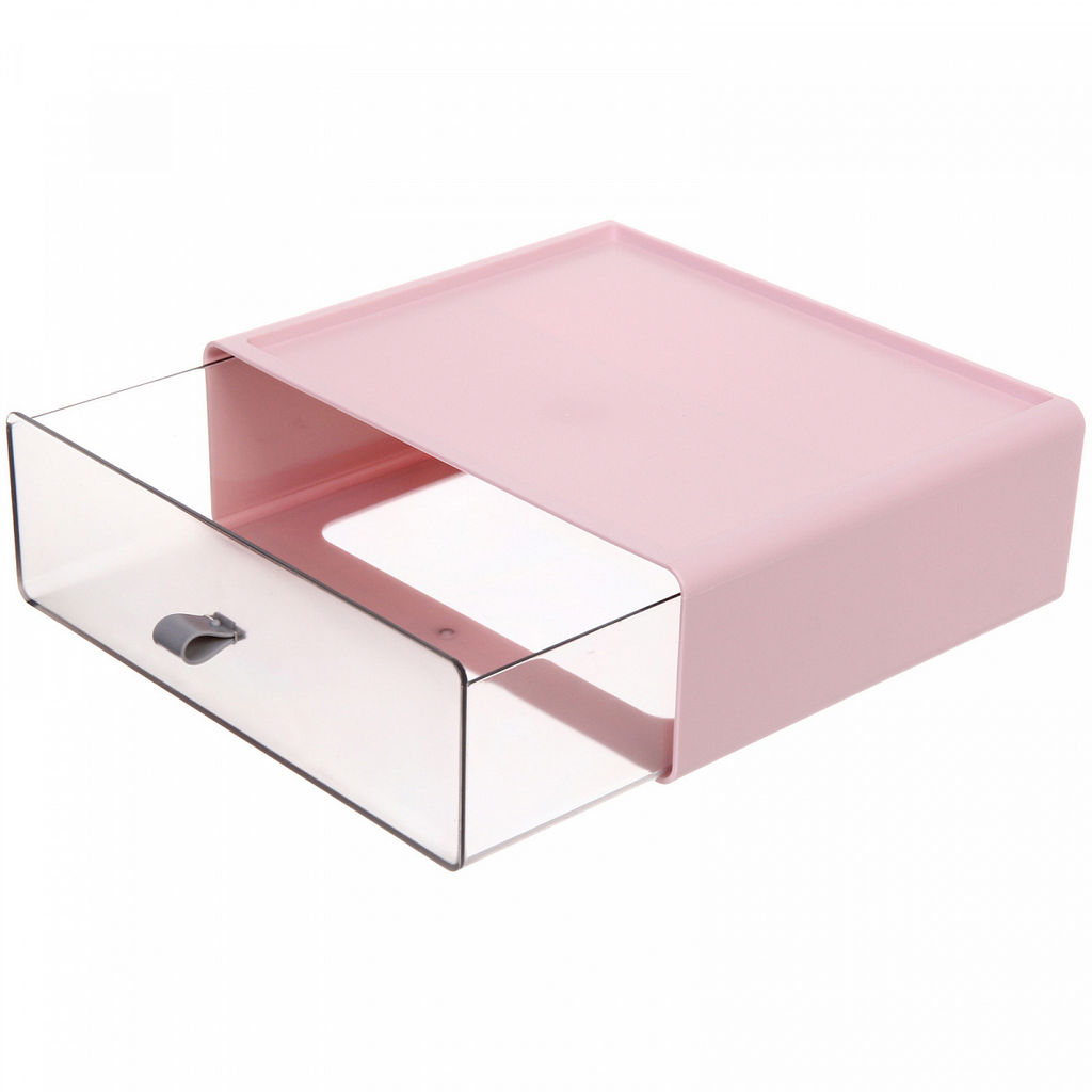 Цена за 2 шт. Ящик настольный для хранения "ТЭРЛИН", цвет пудровая роза, 7,5*22*18см (пакет)