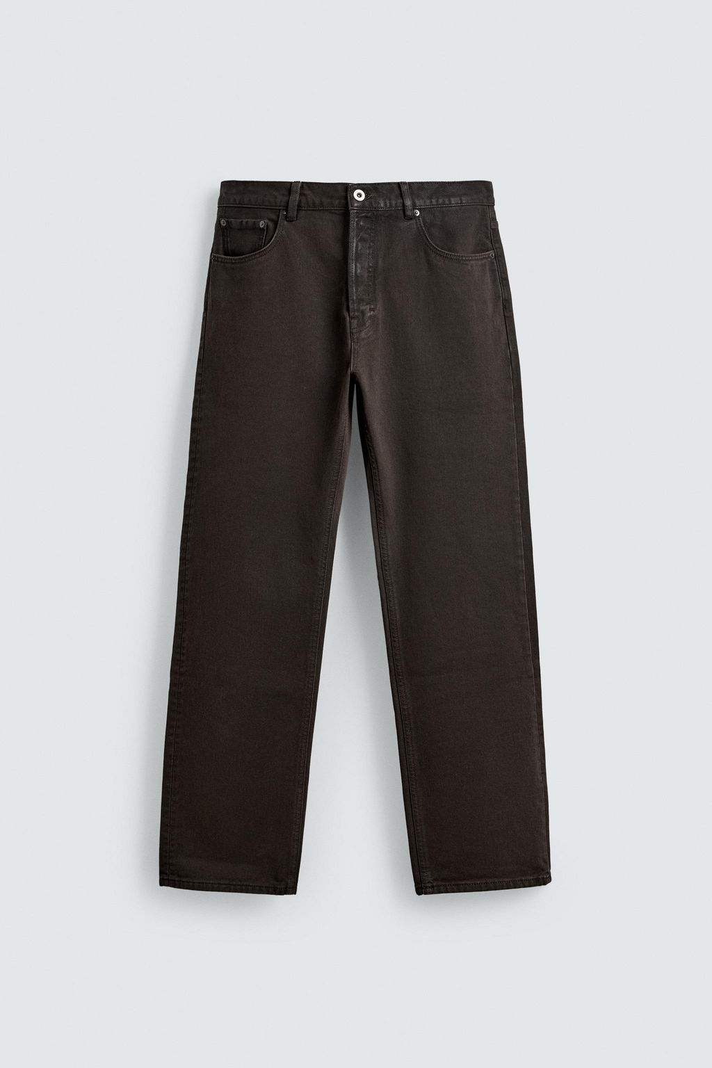 WAXED FINISH STRAIGHT-LEG JEANS - Zara фото 7