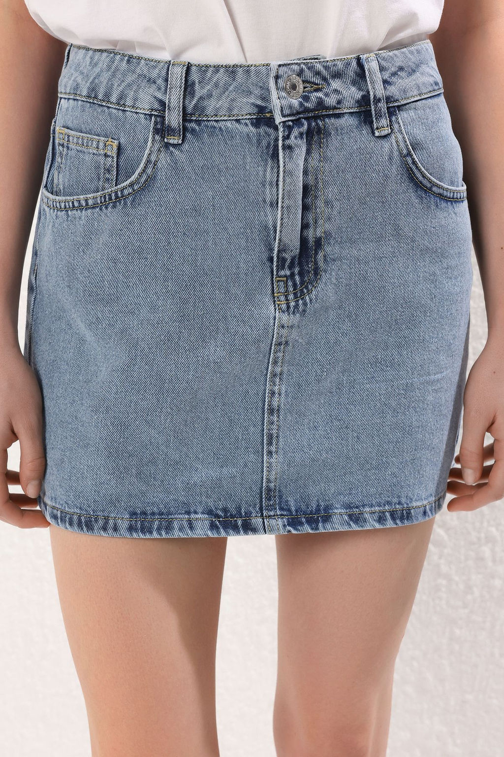 Trendyolmilla Mavi Mini Denim Etek TWOSS25ET00169 фото 4