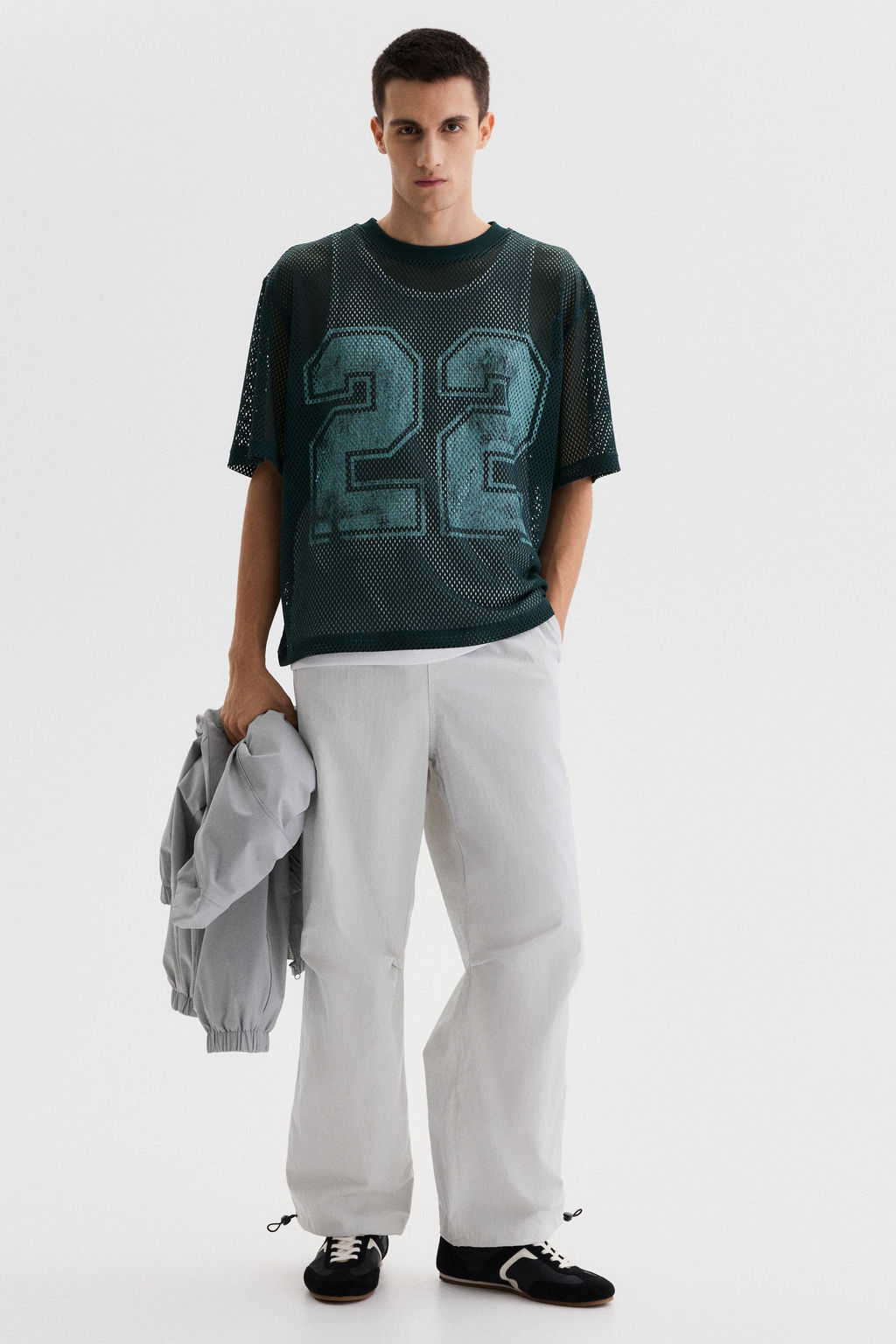 Camiseta de malla con estampado Oversized Fit - H&m фото 4