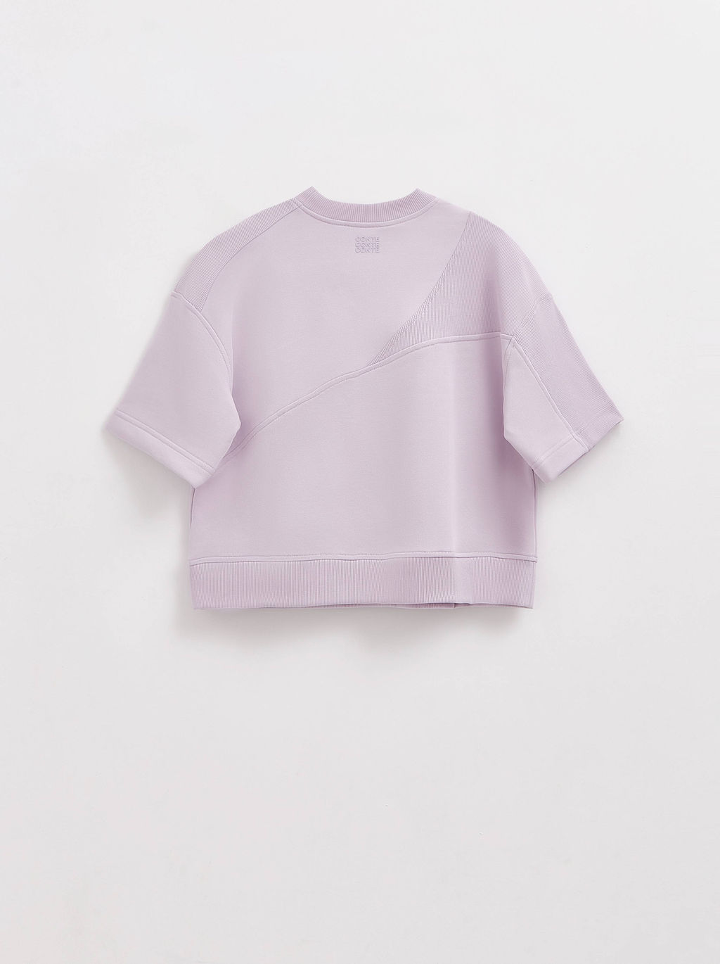 CONTE Комбинированная футболка из футера c вставками в рубчик LD 2573 lavender