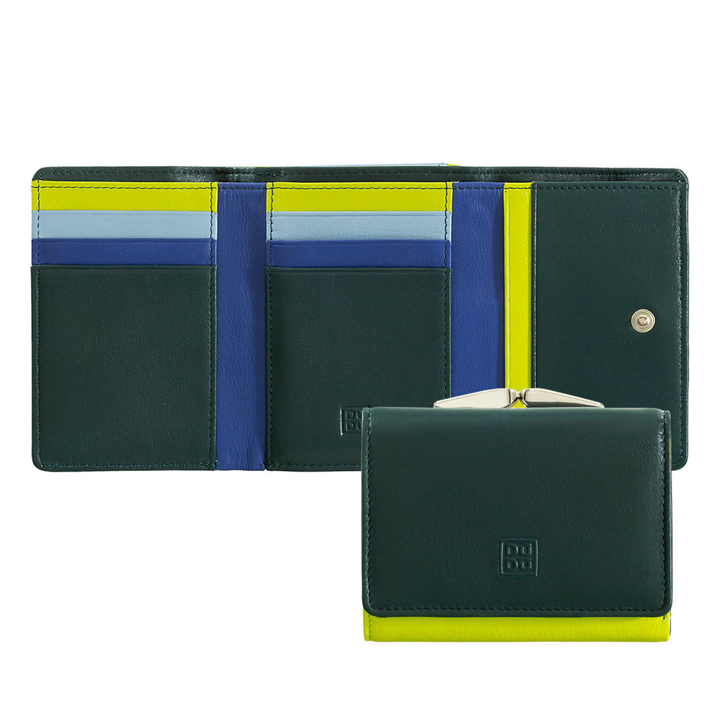 Итальянский женский кожаный кошелек DuDu серии Corsica | зеленый