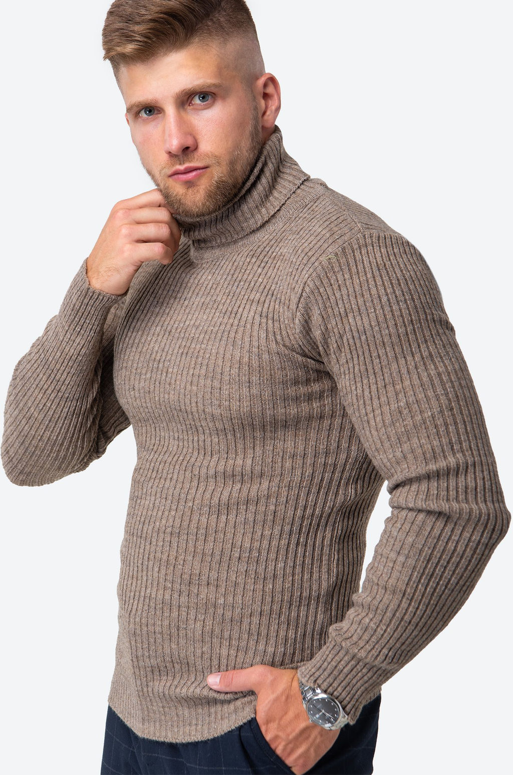 Мужской джемпер с высоким воротом Happy Fox  фото 48