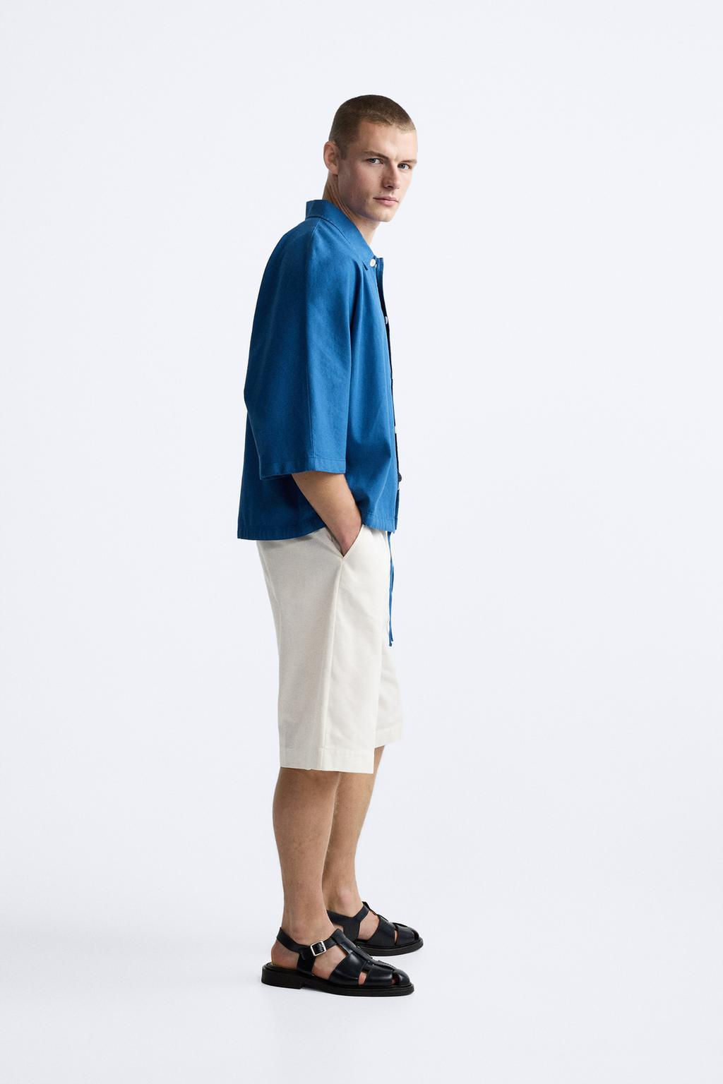 BOXY FIT PAMUKLU KETEN GOMLEK - Zara фото 7