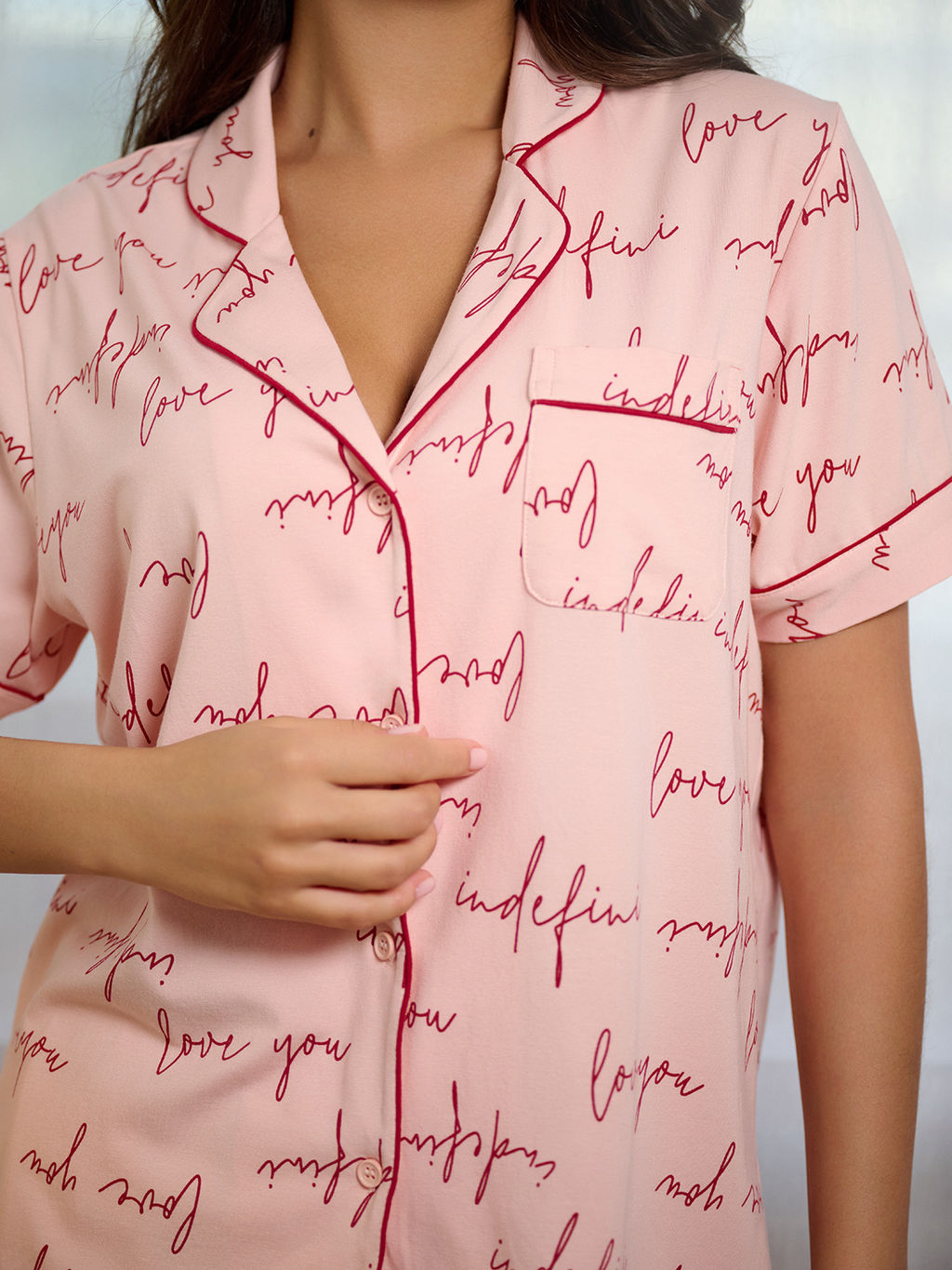 Пижама домашняя женская Indefini бамбук с хлопком розовый  фото 7