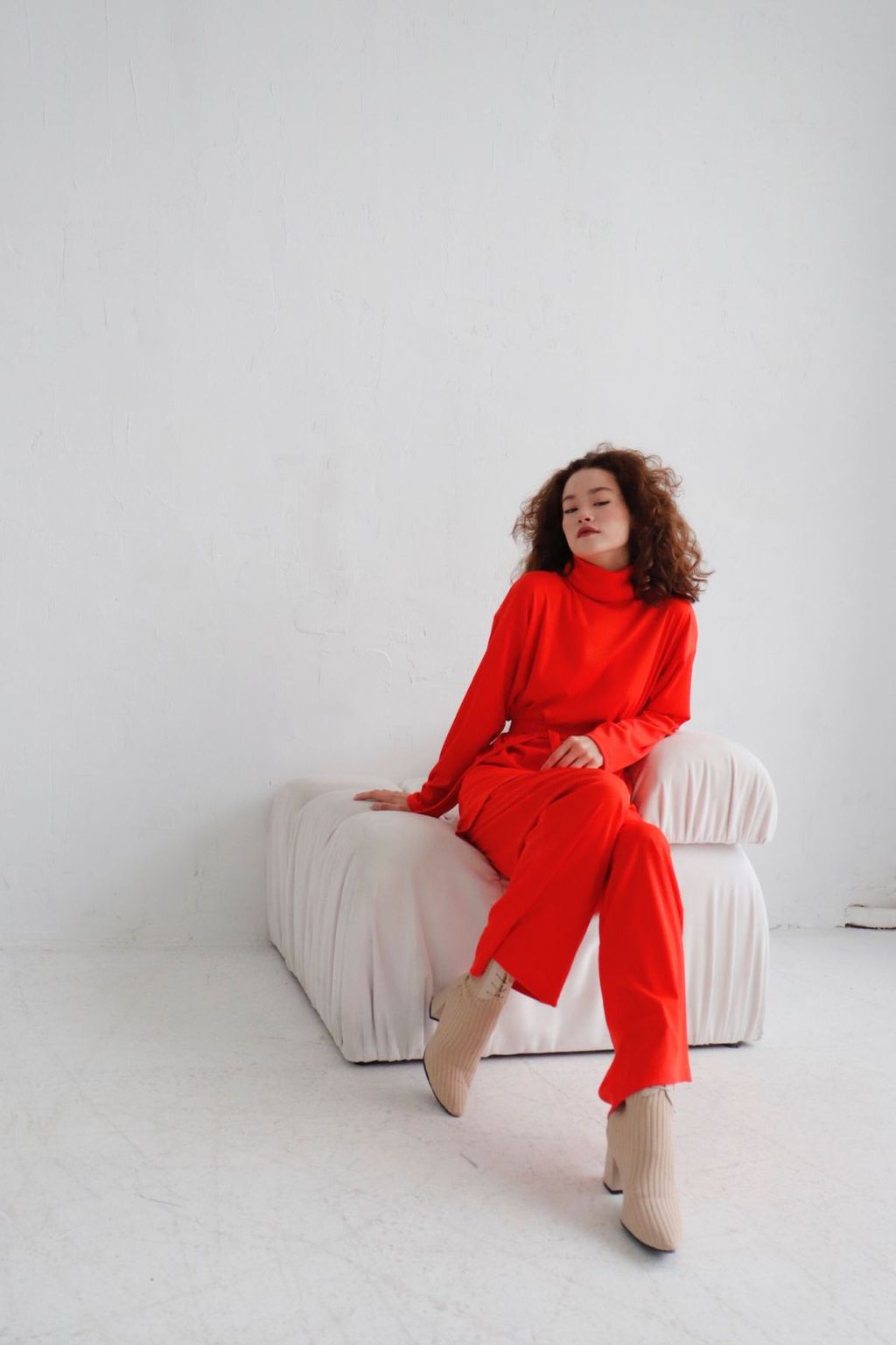 7362 Костюм трикотажный в стиле бохо алый - Martichelli фото 13