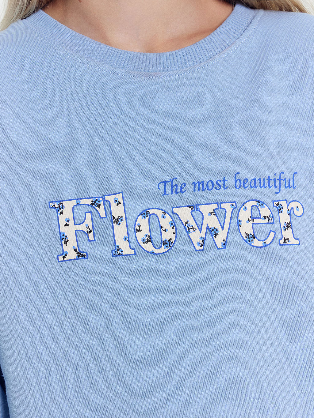 Свитшот для девочек в пыльно-голубом цвете с печатью - Mark formelle фото 5