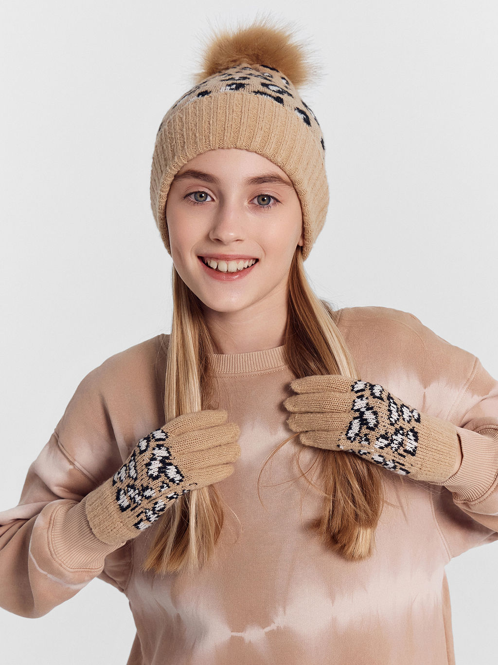 Перчатки детские с леопардовым узором - Mark formelle фото 3