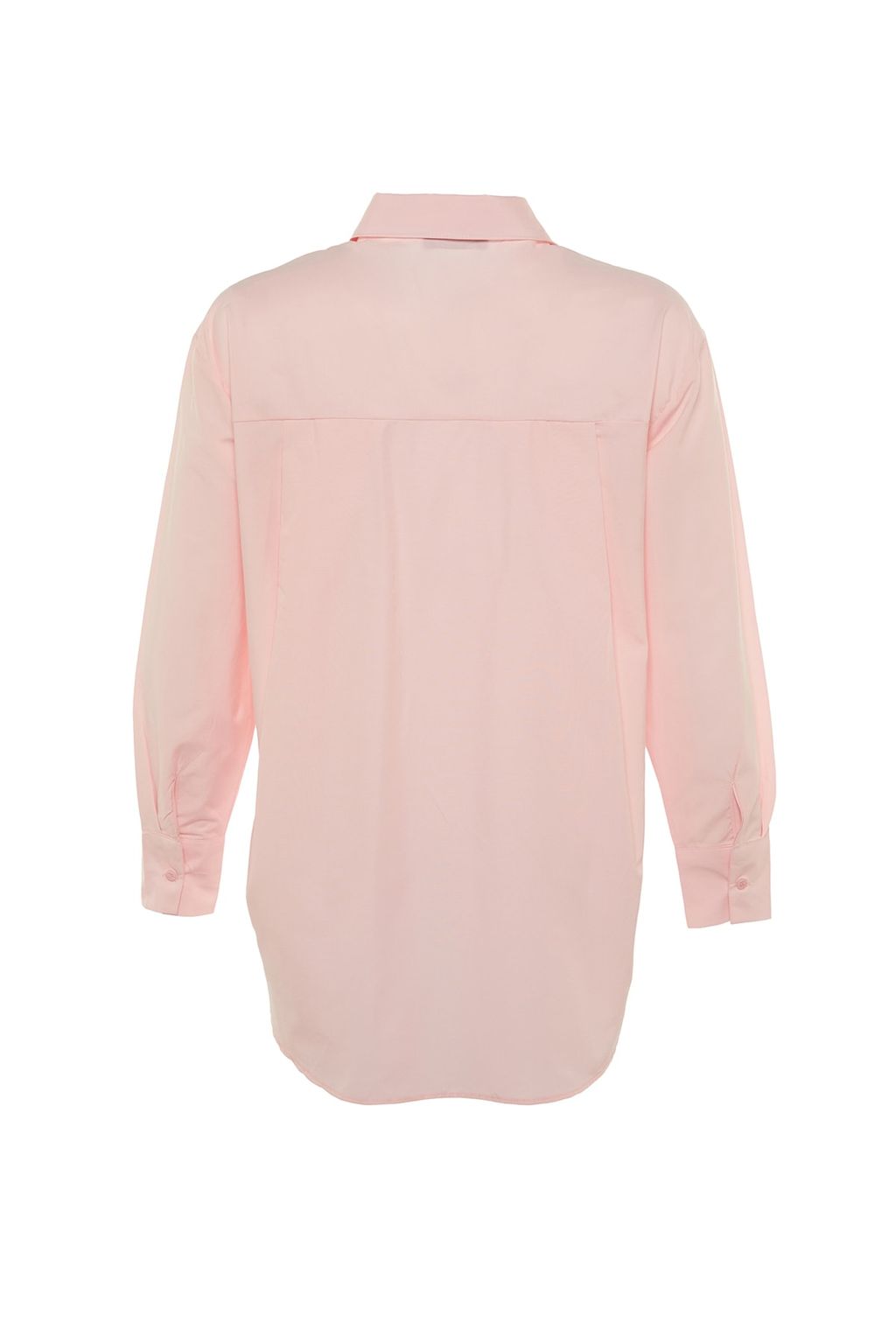 TRENDYOLMILLA Beyaz Tek Cepli Boyfriend/Genis Kal?p Pamuklu Dokuma Gomlek TWOAW20GO0115 фото 17