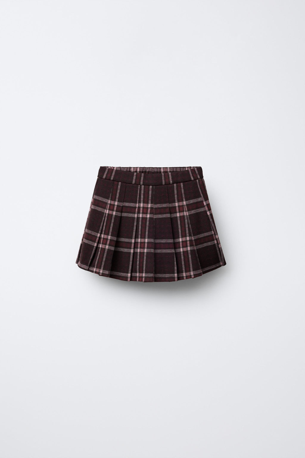 CHECK BERMUDA SKORT WITH PLEATS