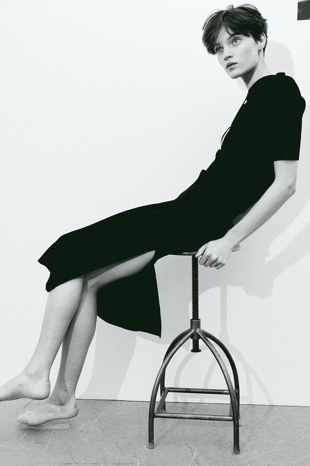 Vestido en punto de canale con cuello camisero - H&m фото 4