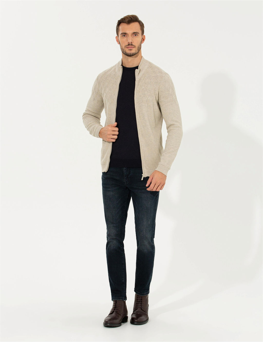 Kum Melanj Slim Fit Fermuarl_ Triko H_rka - Pierre cardin фото 4