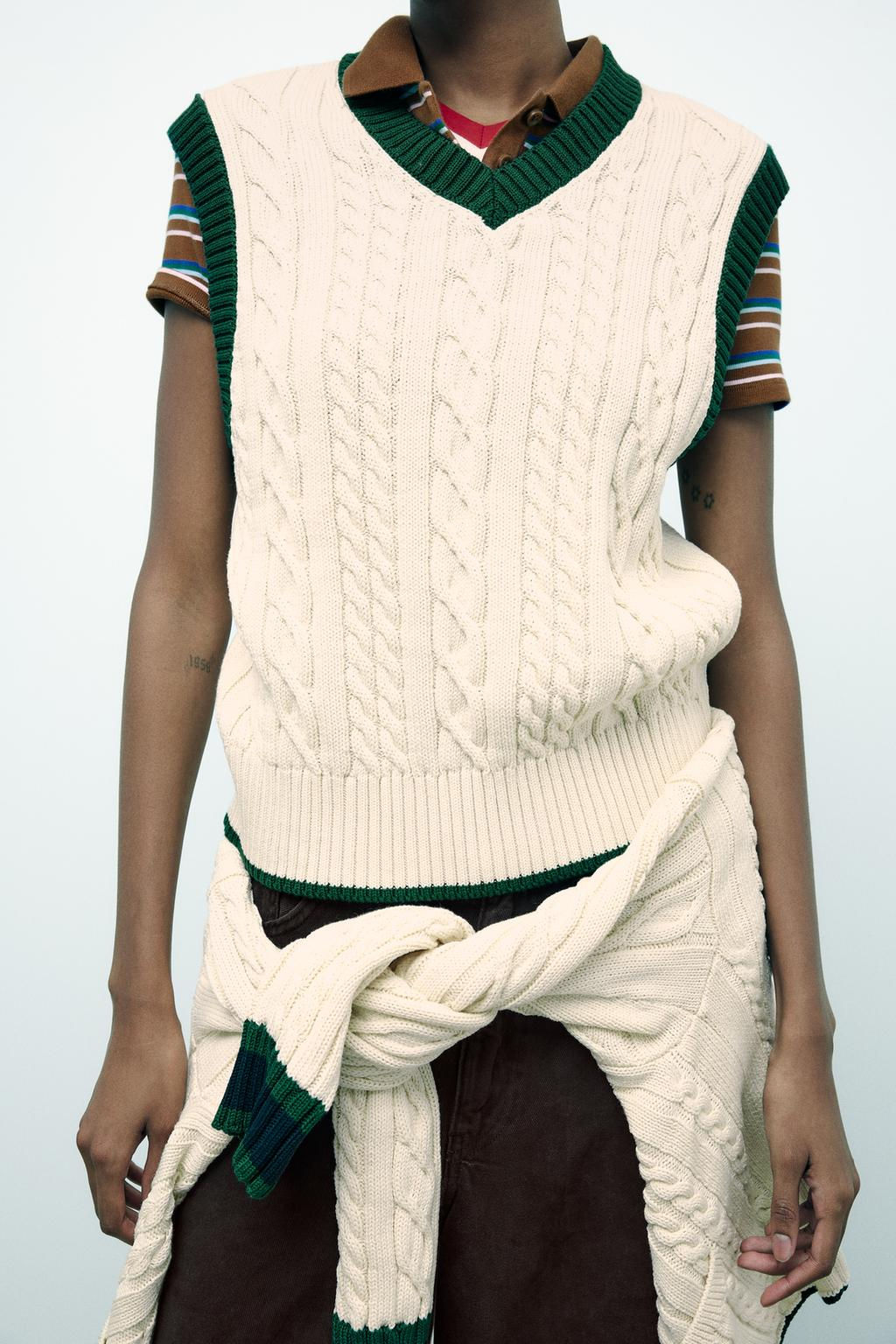 CABLE-KNIT VEST - Zara фото 2