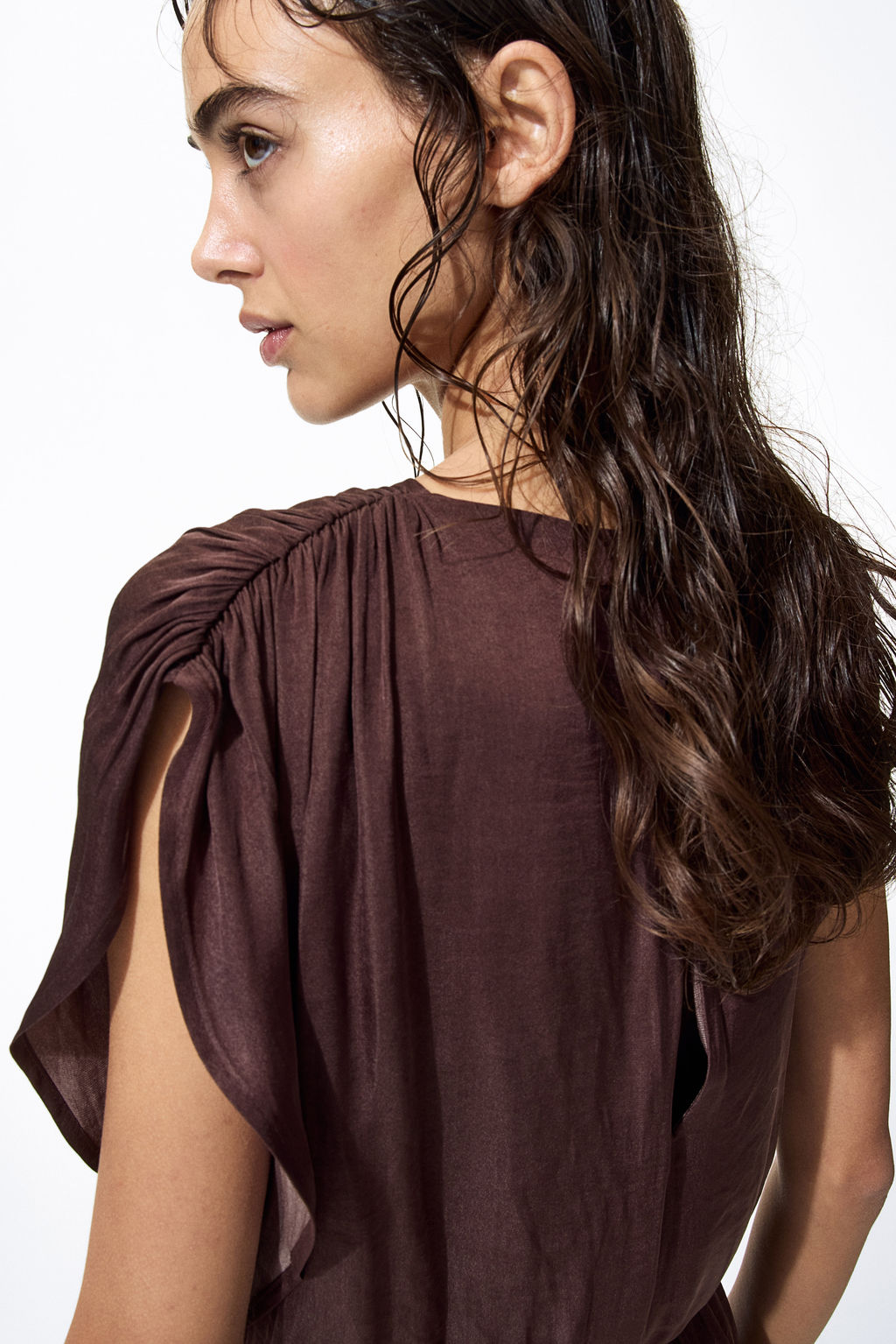 Vestido drapeado de sat?n - H&m фото 5