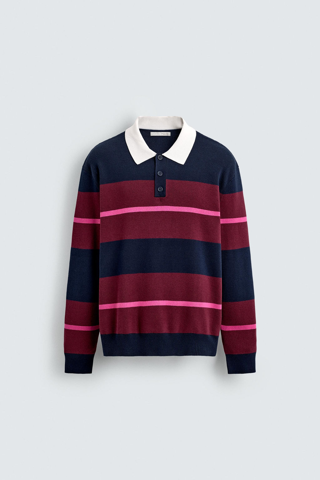 STRIPED KNITTED POLO SHIRT - Zara фото 7