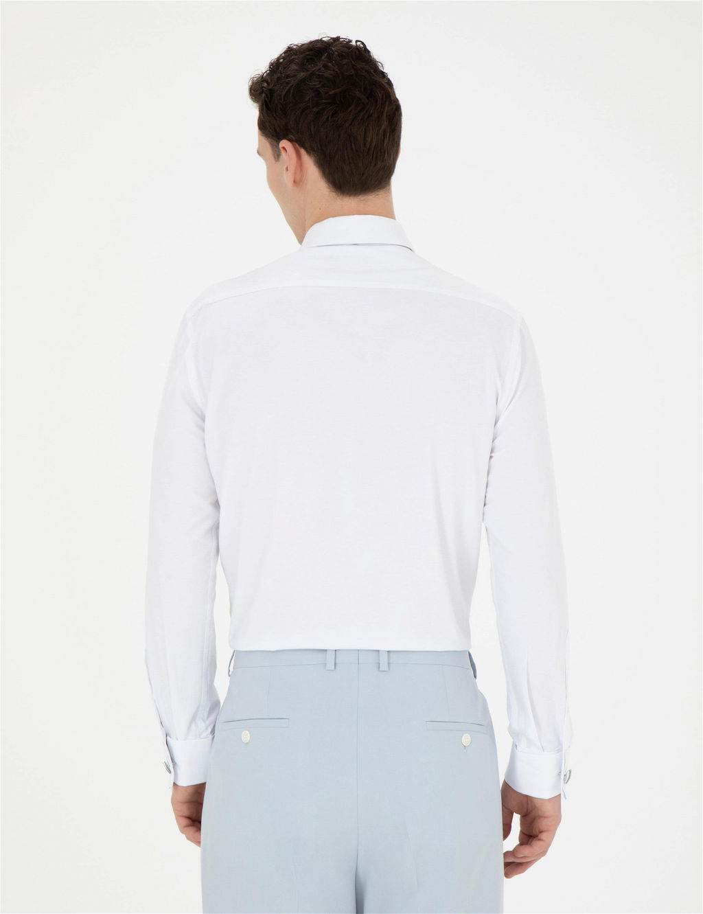 Beyaz Slim Fit Uzun Kollu Klasik G_mlek