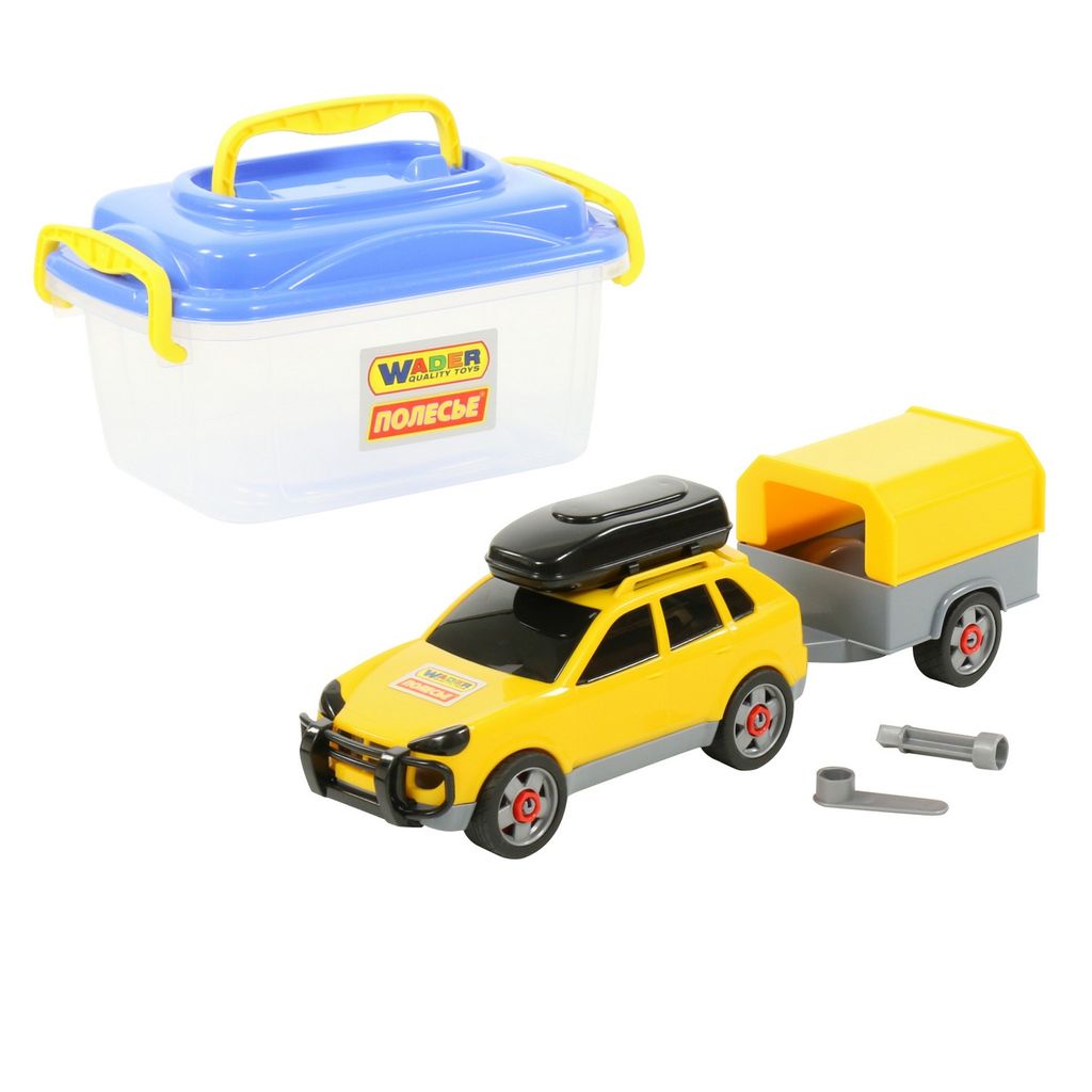 Конструктор Автомобиль легковой с прицепом (в контейнере) - Полесье фото 6