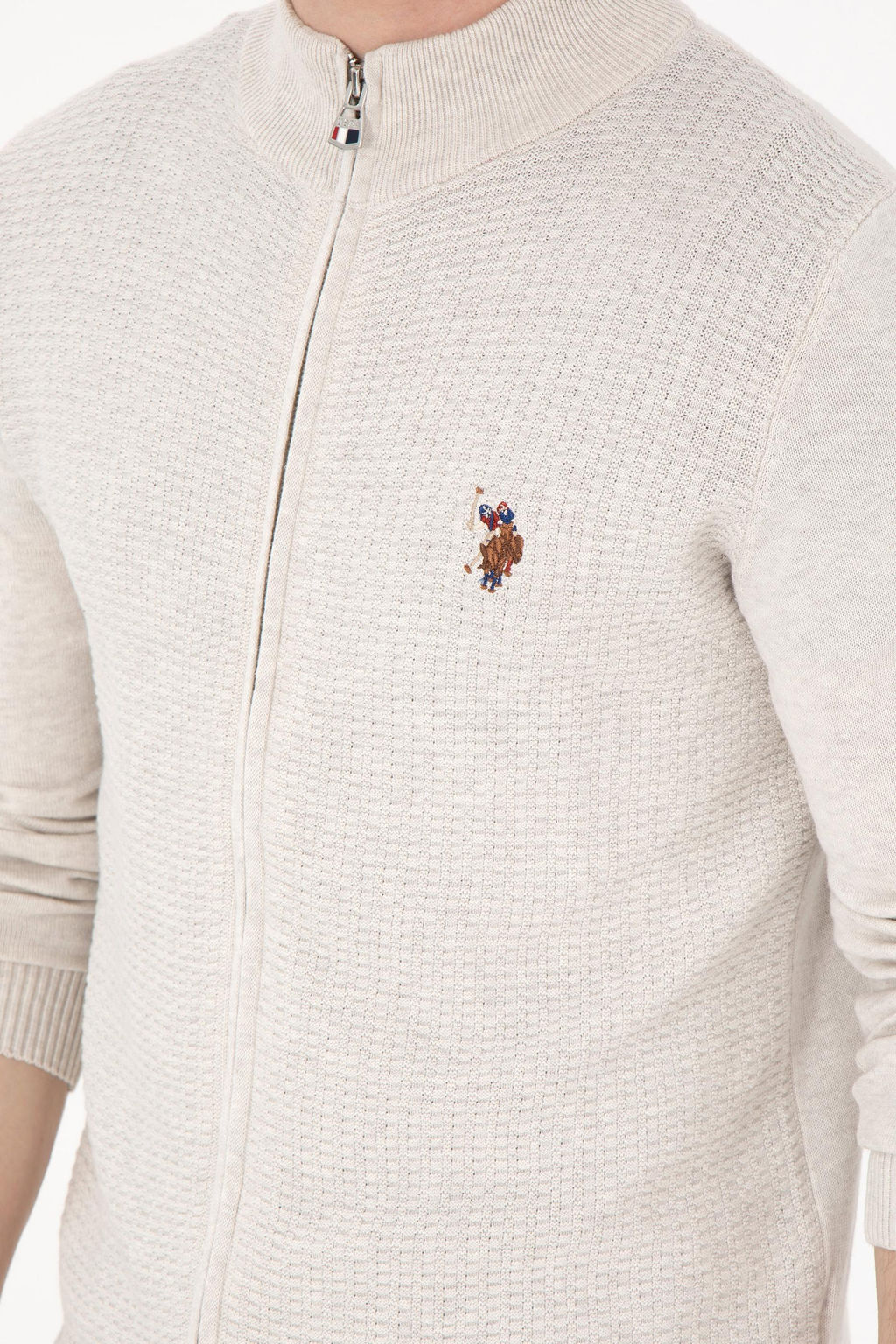 Мужской базовый трикотажный кардиган Stone Melange Неожиданная скидка в корзине - U.s. polo assn фото 7