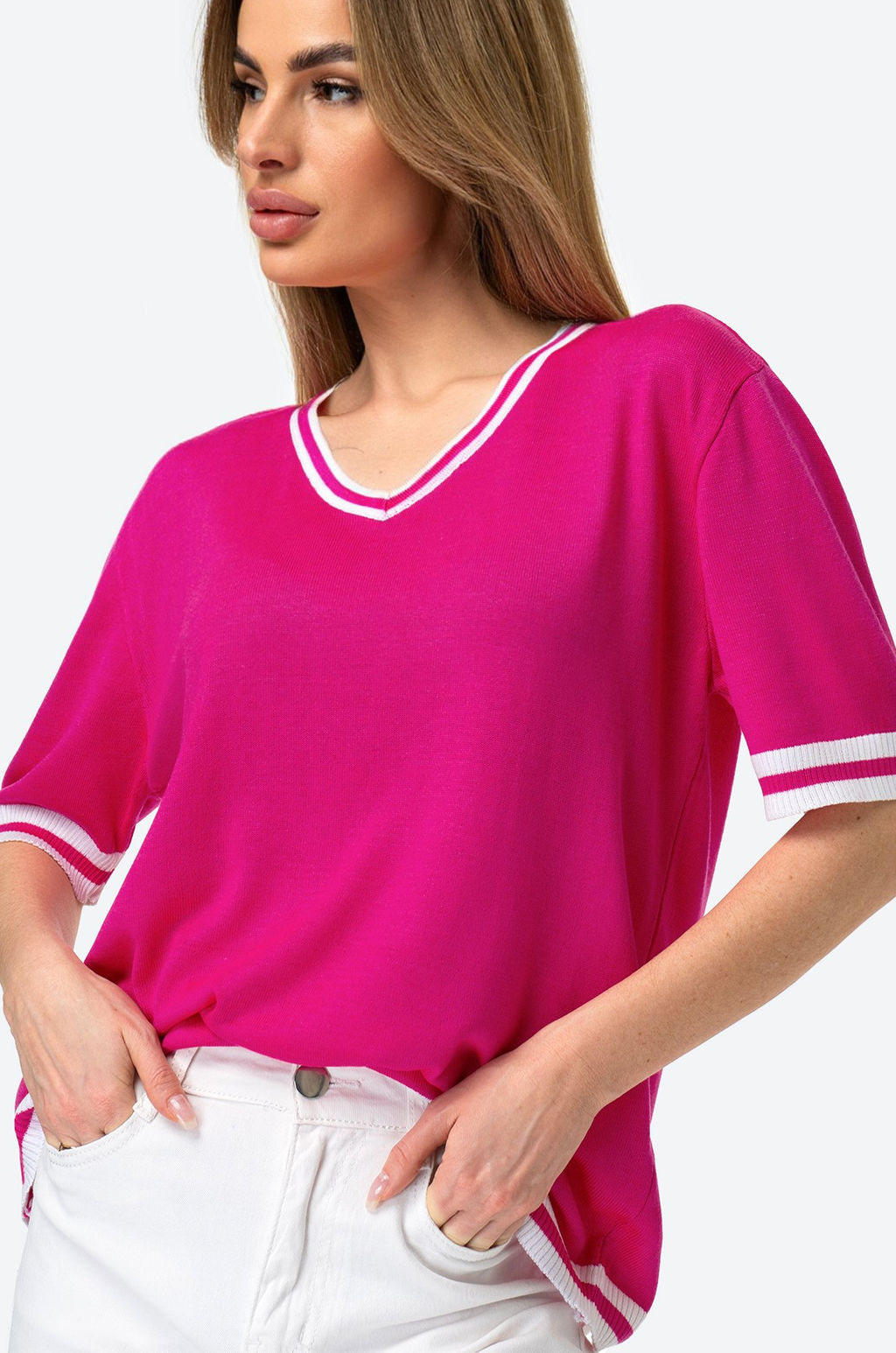 Женская футболка из вязаного трикотажа Happy Fox  фото 3