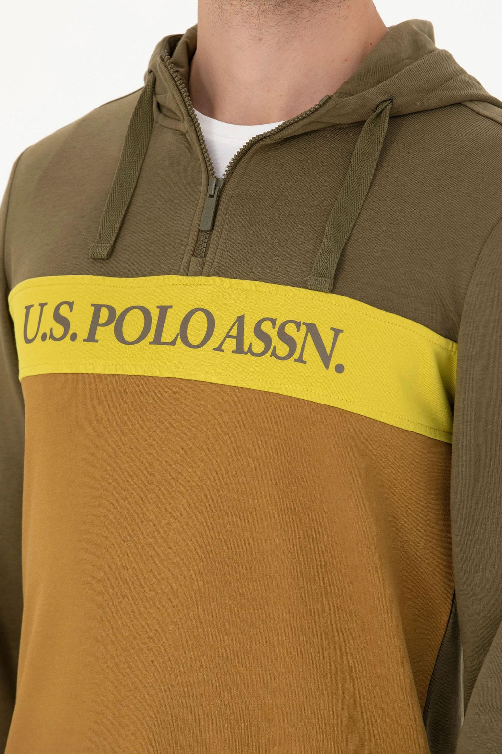 U. S. Polo Assn Мужская толстовка цвета хаки с капюшоном - U.s. polo assn фото 14