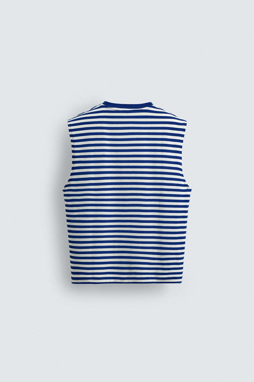 CAMISETA TANK JACQUARD RAYAS / Azulina