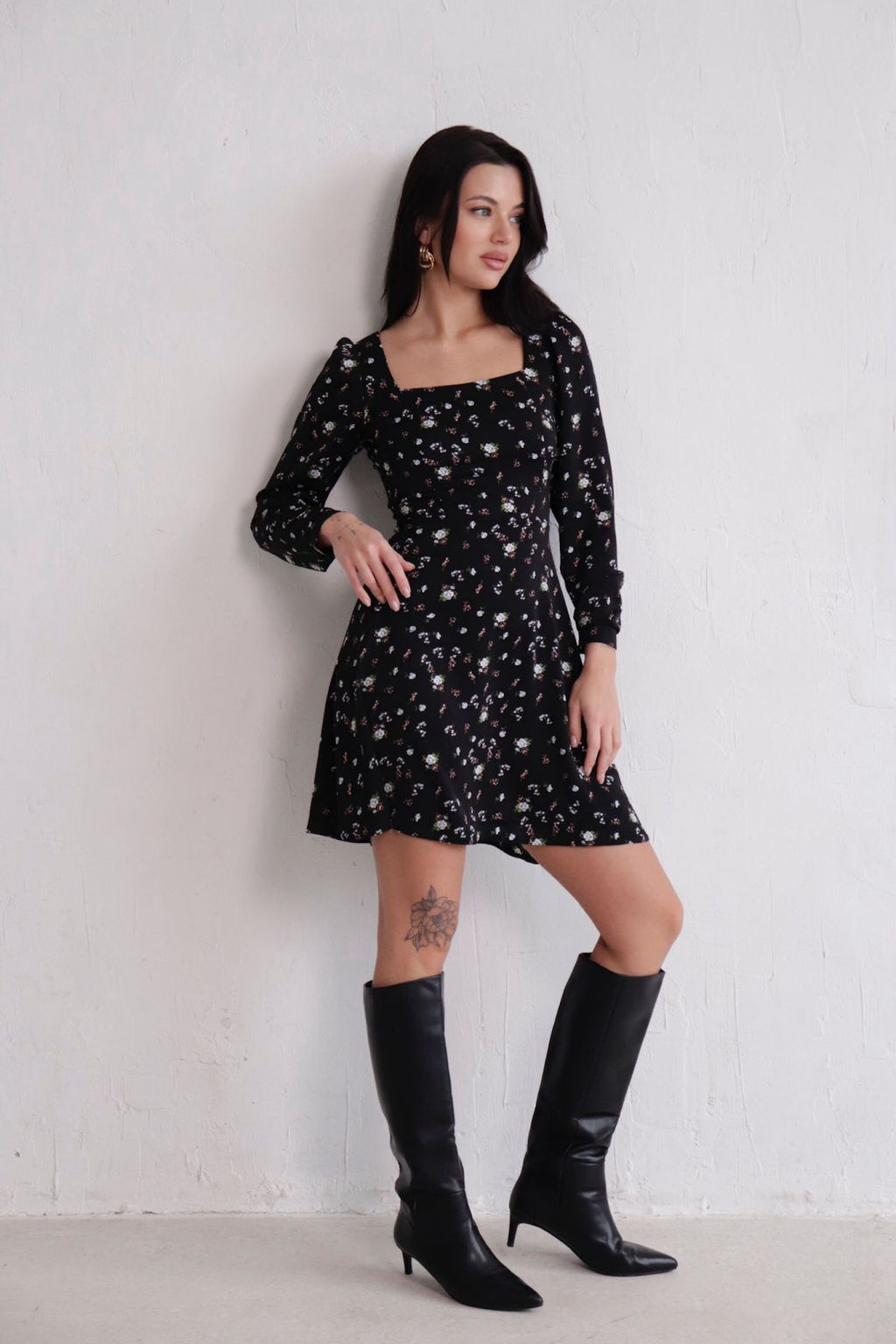 Платье с вырезом каре отрезное по талии - Martichelli фото 71