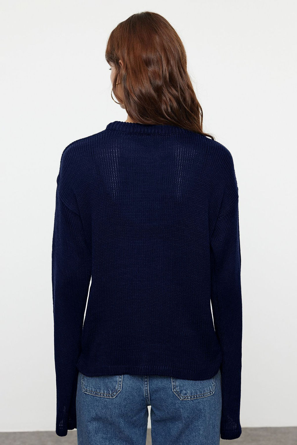 Kahverengi Genis Kal?p Yumusak Dokulu Triko Kazak TWOAW25KZ00295 - Trendyolmilla фото 14