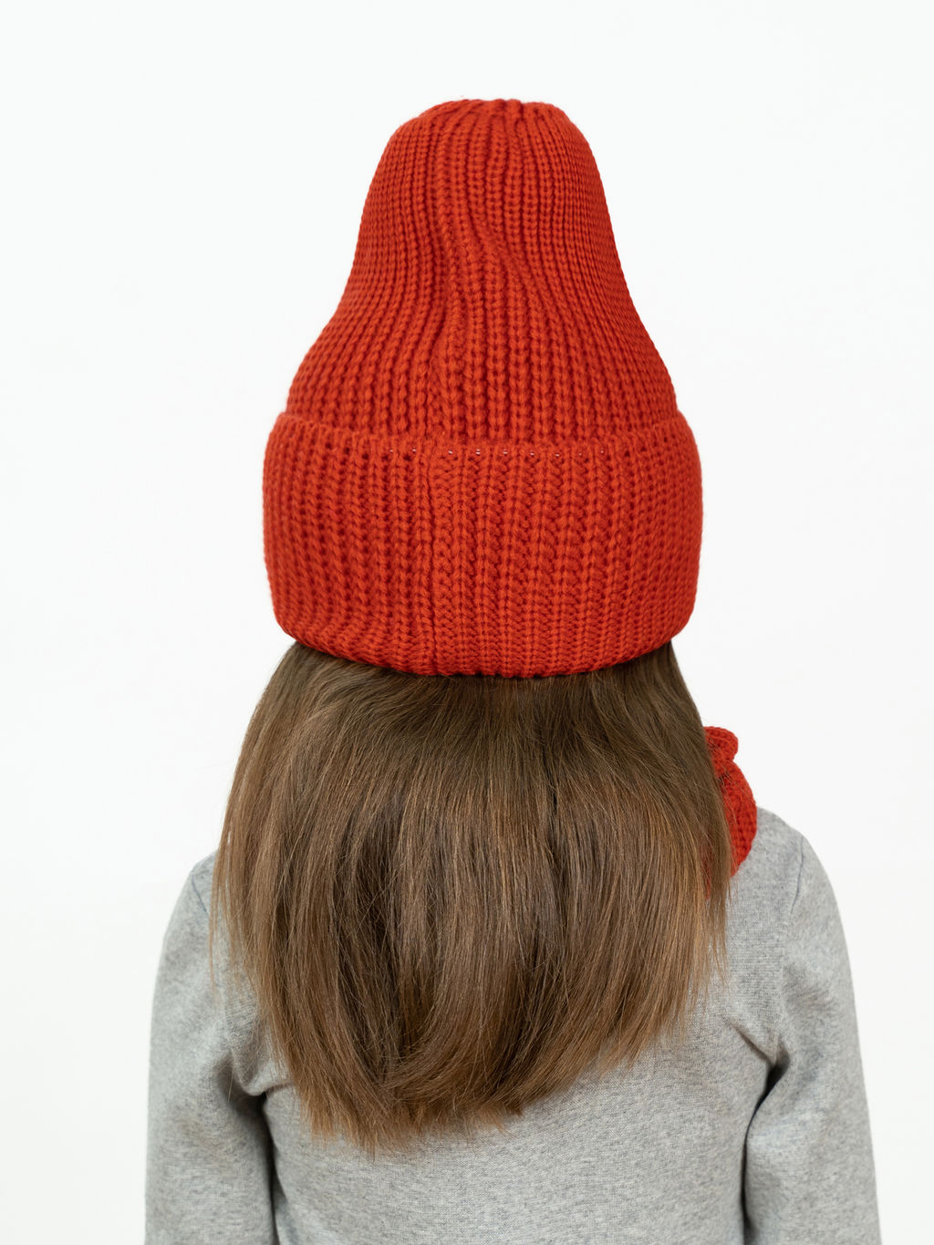 Комплект вязаный красный Ш-118 (56-58)