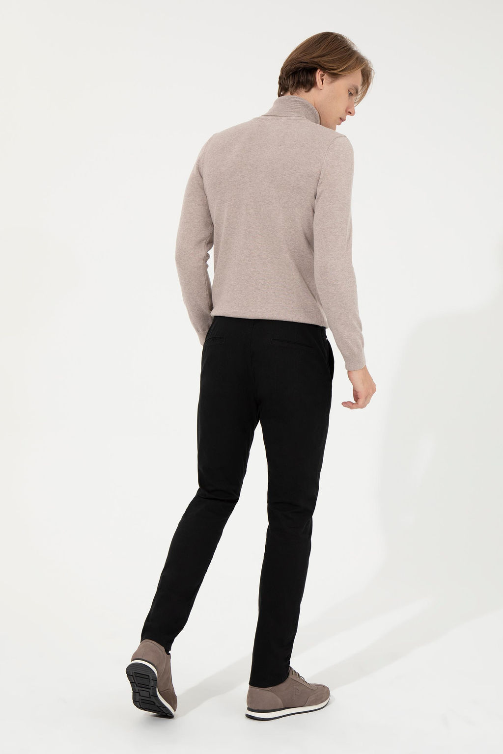 Erkek Slim Fit Siyah Kanvas Pantolon
