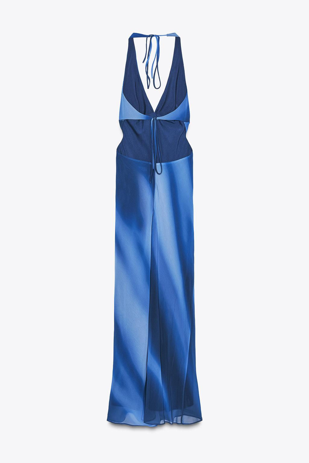 PRINTED HALTER LONG DRESS - Zara фото 7