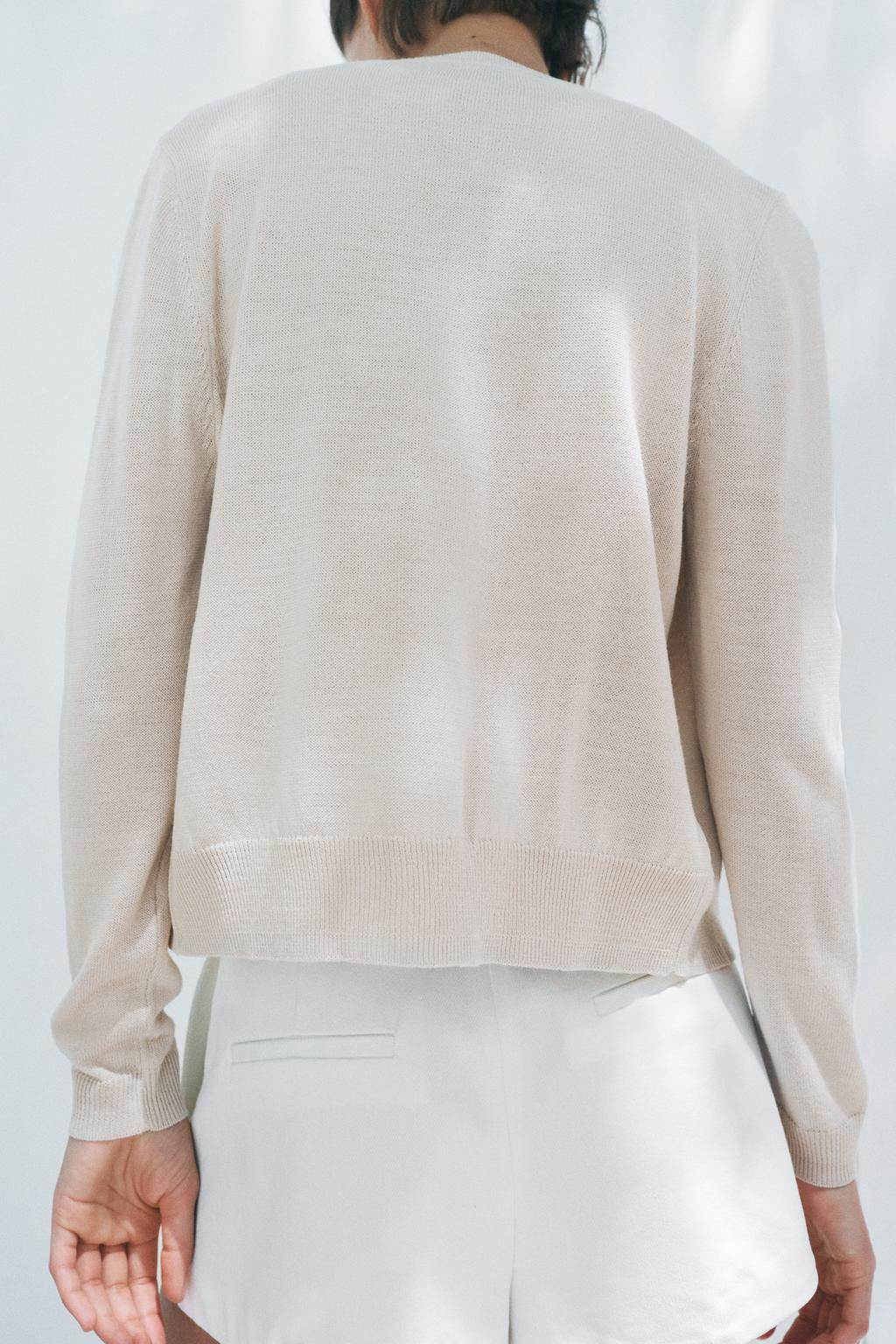 PLAIN KNIT WOOL CARDIGAN - Zara фото 3