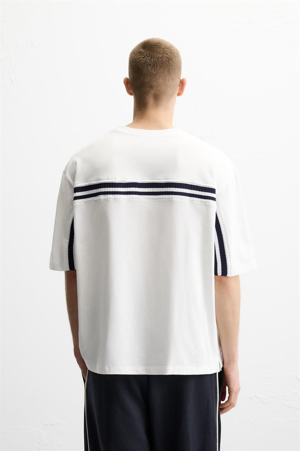 CONTRAST STRIPE T-SHIRT - Zara фото 3